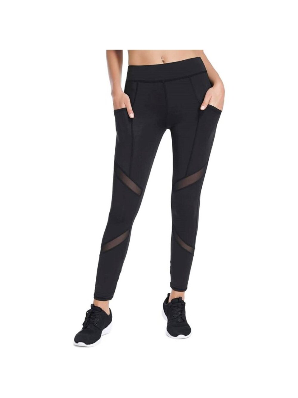 JOYSHAPER High Waist Cropped Leggings Pocket for Workouts Black XXXL